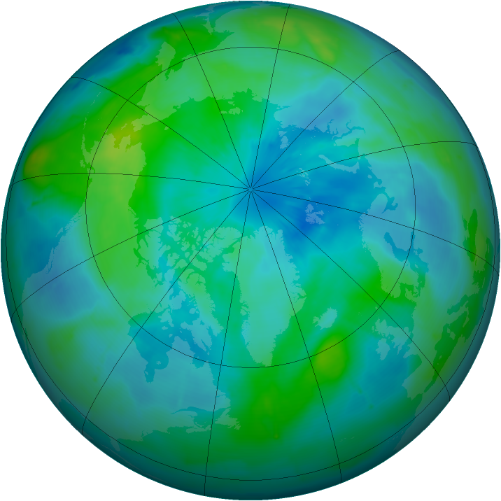 Arctic ozone map for 21 September 2009